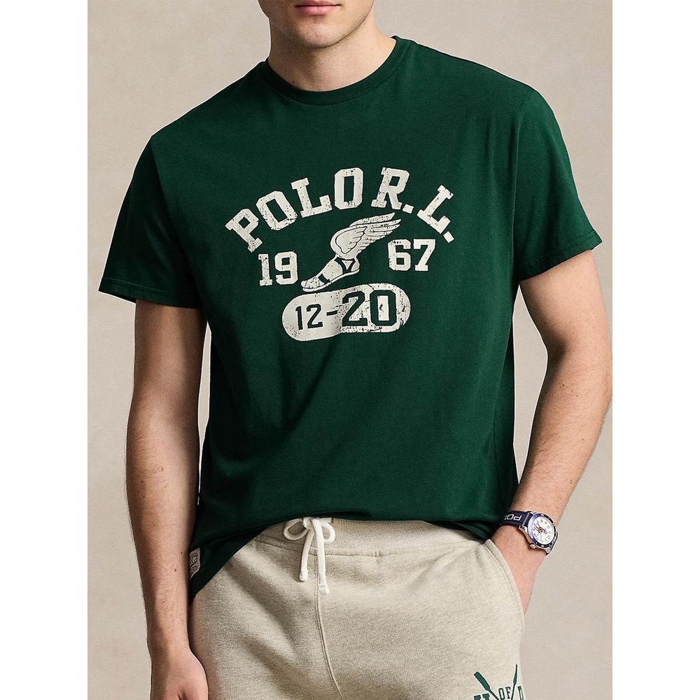 Polo Ralph Lauren Mens 3XB Green Graphic T-Shirt P Wing Foot 1967 Cotton Tee